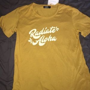 Hawaiian T-shirt mustard yellow (Dolkii Hawai’i)
